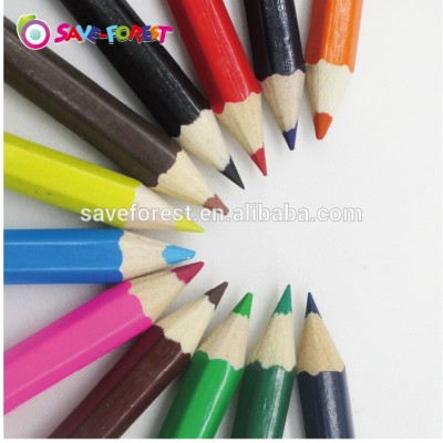 Hexagonal Short Color Pencil mini wood colored pencil set