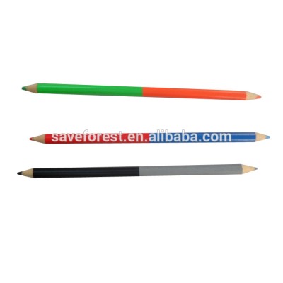 advertising premiums wooden double colour pencil