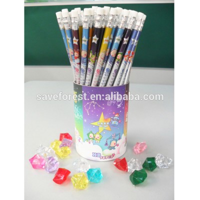 Wholesale Cheap Round shape Promotional 12 Constellation Black Lead HB pencil