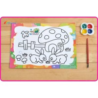 Cartoon Characters DIY Watercolor Painting drawing paper set For Kids