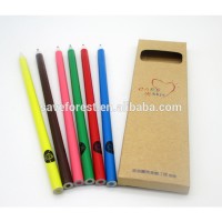 Customized 7'' recycled paper 6 color lead pencil set with paint on pencil rod's surface  in paper box