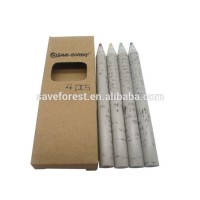 3.5" Recycled Newspaper Color Pencil with 4 color lead and paper box package