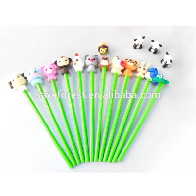 New Arrival 3D Shaped Animal Pencil Top Fun Erasers For Kids