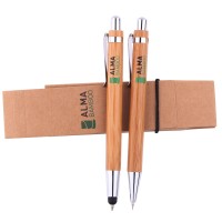 Customized logo stylus bamboo pen logo pen bamboo ballpoint pen